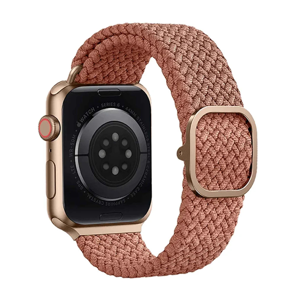 سوار UNIQ Aspen مضفر لساعة Apple Watch Series 7 - SE - 6 - 5 - 4 - 3 - 2 - 1 ( 45 مم - 44 مم - 42 مم ) - وردي جريب فروت