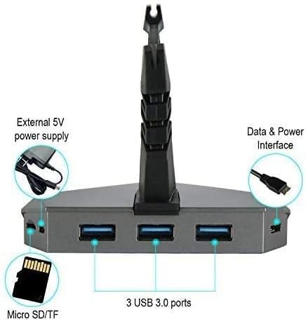 Eureka Ergonomic 3‑Port USB 3.0 Hub & SD Card Reader with Mouse Bungee