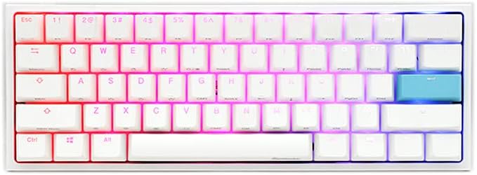 Ducky One 2 Mini RGB Mechanical Keyboard – Cherry MX Silent Red, White Case, PBT Keycaps