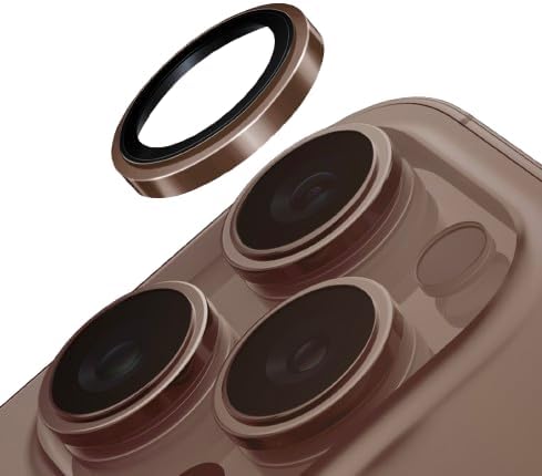 UNIQ Optix iPhone 16 Pro 6.3/Pro 6.9 (2024) Stainless Steel Frame Sapphire Camera Lens Protector – Gilded Gold