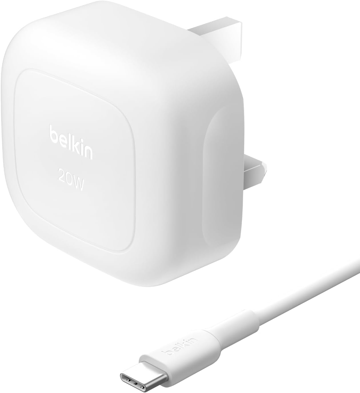 Belkin Boost Charge 20W Cubic Wall Charger USB-C Power 1m White