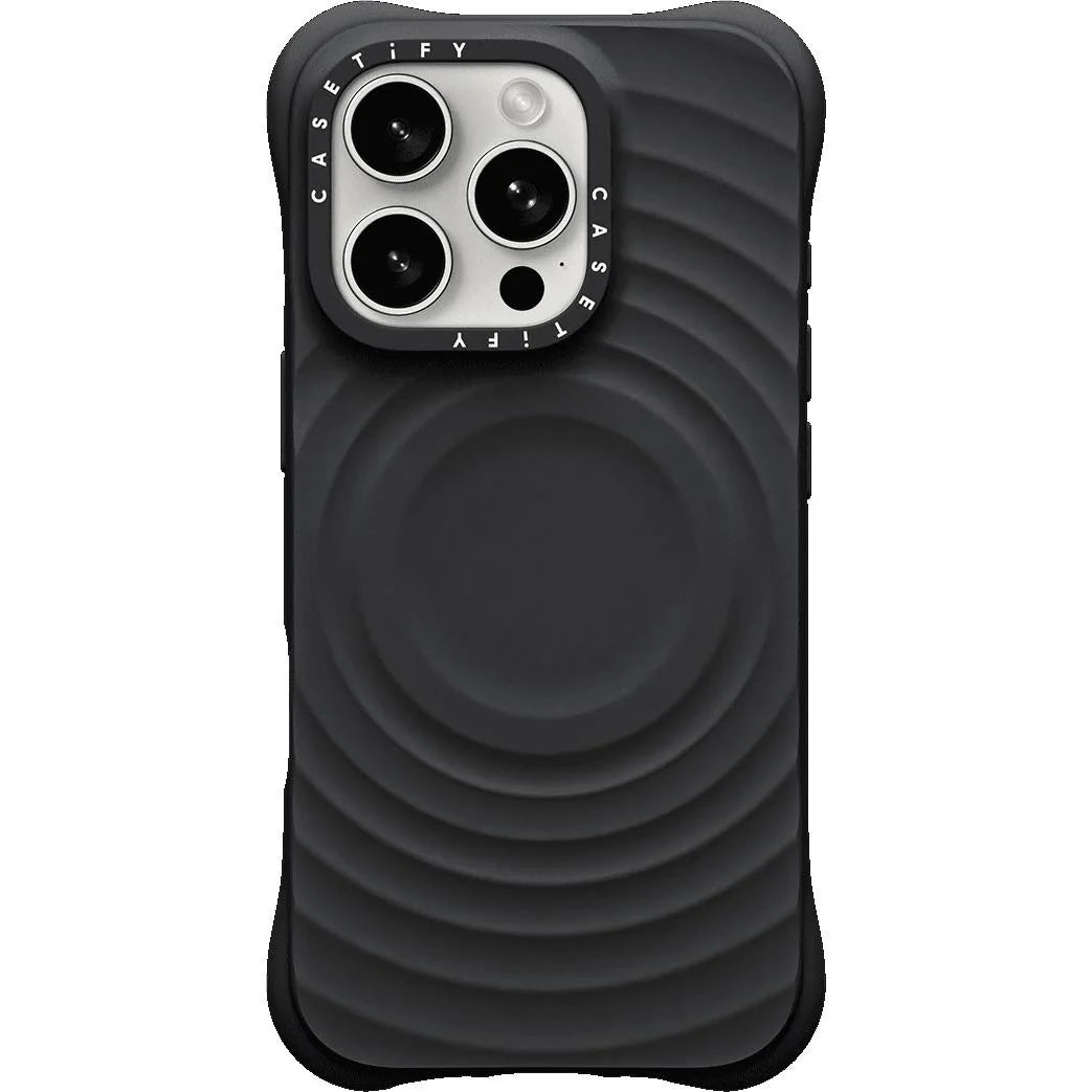 جراب CASETiFY Essentials Ripple لهاتف iPhone 16 Pro - أسود