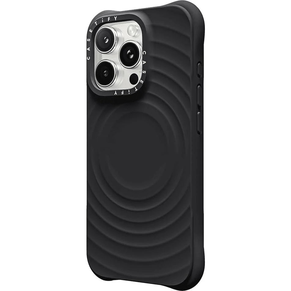 جراب CASETiFY Essentials Ripple لهاتف iPhone 16 Pro - أسود