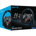 عجلة قيادة سباق Logitech G92 Driving Force ودواسات أرضية، وReal Force Feedback، ومبدلات تبديل من الفولاذ المقاوم للصدأ، وغطاء عجلة قيادة من الجلد لأجهزة Xbox Series X|S وXbox One والكمبيوتر الشخصي وMac - أسود