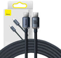 كابل Baseus Crystal Shine USB-C إلى USB-C، 100 واط، 2 متر، أسود