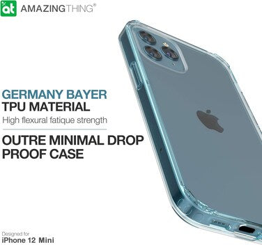 جراب/غطاء Amazing Thing OUTRE المقاوم للسقوط والمضاد للميكروبات لهاتف iPhone 12 Mini (5.4 بوصة) - أزرق ألاسكي