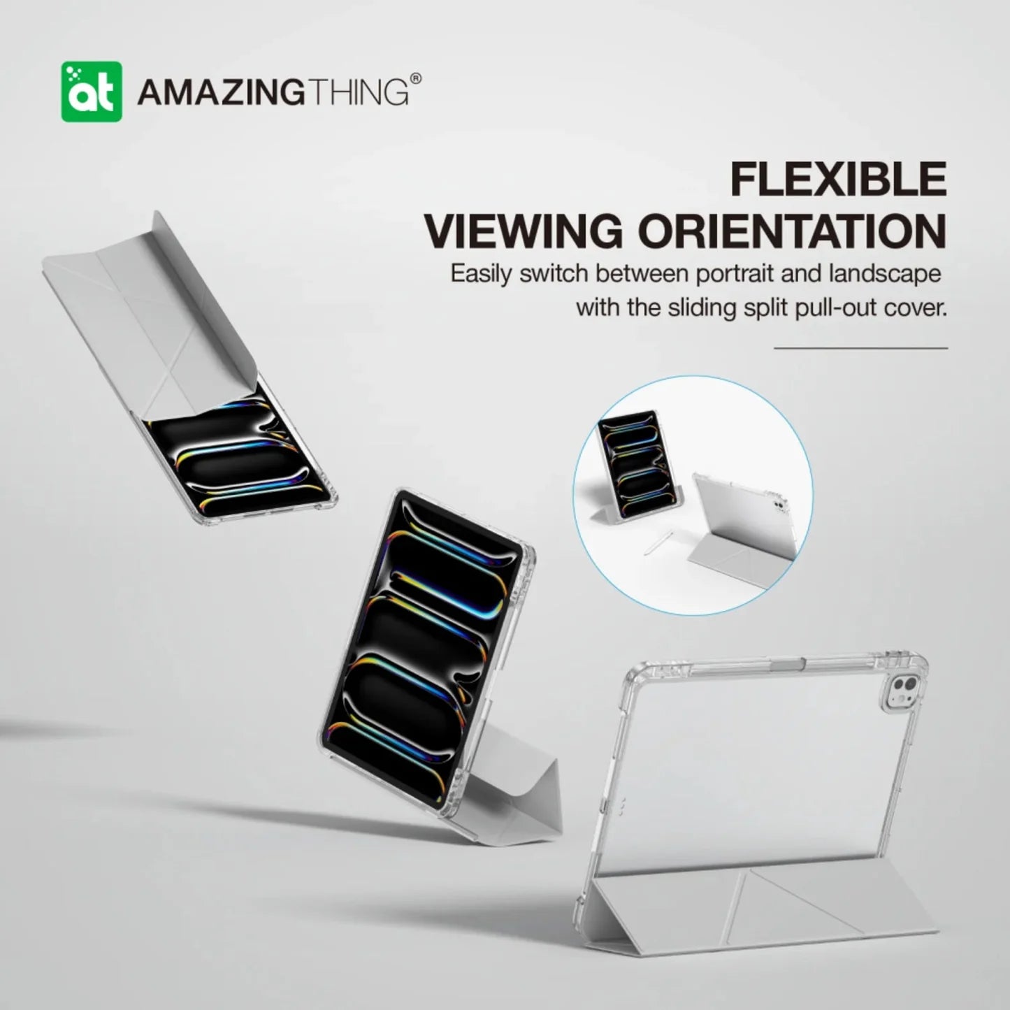 حافظة Amazing Thing Minimal Folio مقاومة للسقوط لجهاز iPad Pro M4 مقاس 11 بوصة، لون أسود