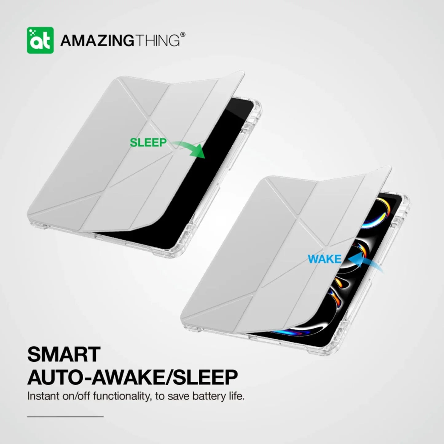 حافظة Amazing Thing Minimal Folio مقاومة للسقوط لجهاز iPad Pro M4 مقاس 11 بوصة، لون أسود