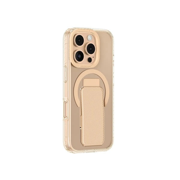 جراب AmazingThing Titan Pro + حامل MagSafe لهاتف iPhone 16 Pro مقاس 6.3 بوصة - ذهبي وردي