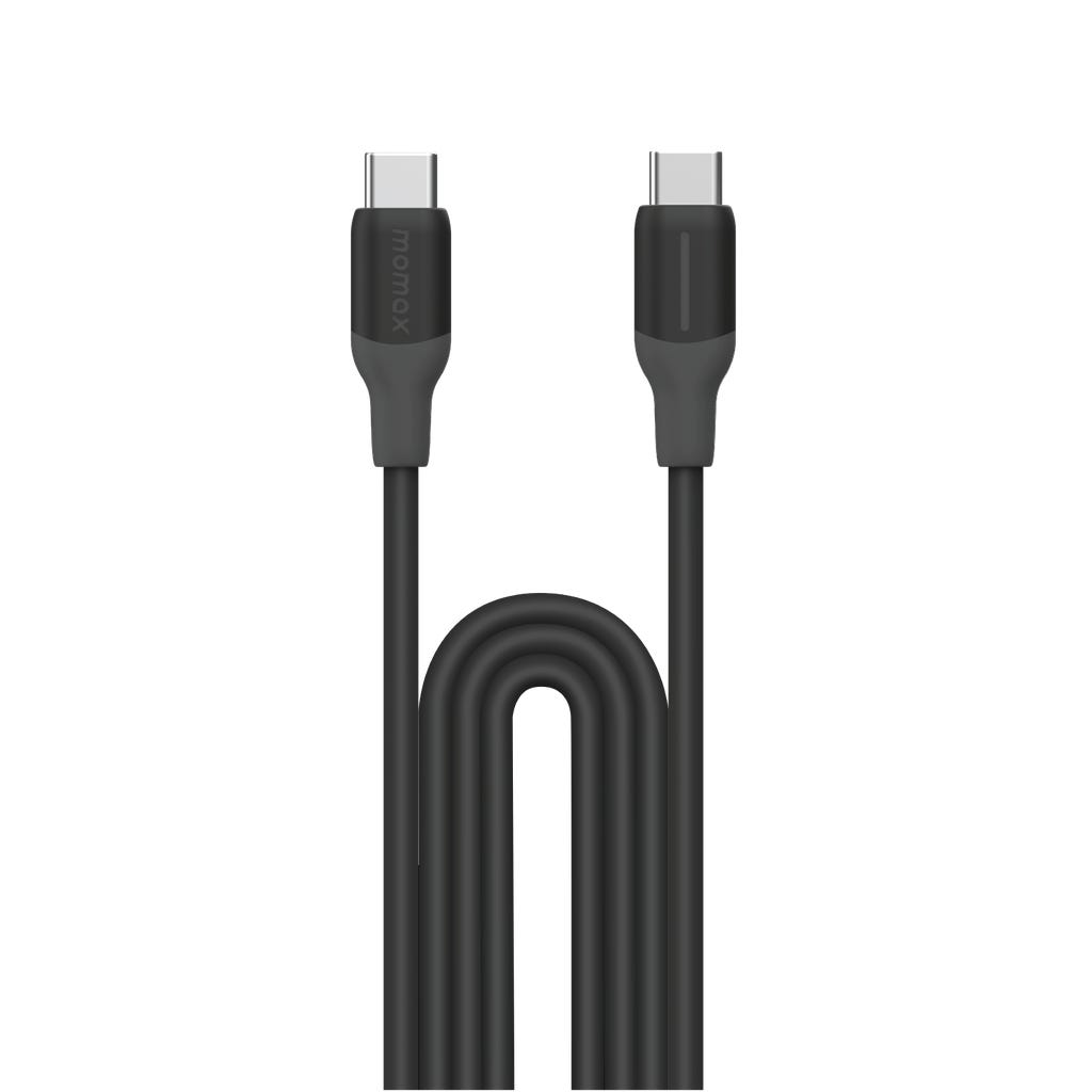 كابل MOMAX 1-LINK FLOW 60 واط USB-C إلى USB-C بطول 1.2 متر (اللون: أسود)