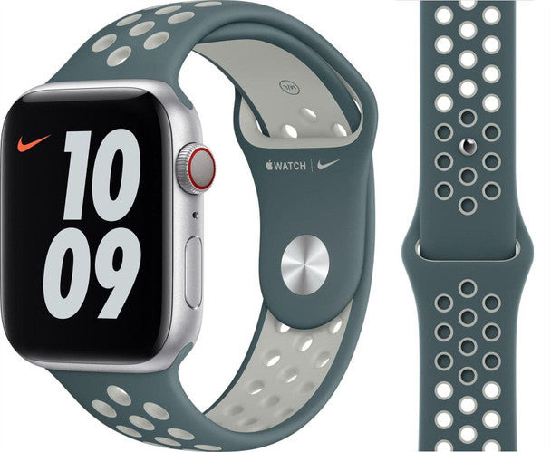حزام Nike Sport Band الرسمي لساعة Apple Watch مقاس 42 مم / 44 مم / 45 مم / 49 مم - Hasta / فضي فاتح
