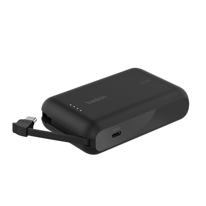 Belkin Fast Charge, Portable with Integrated Cable 10K PD 20W Black