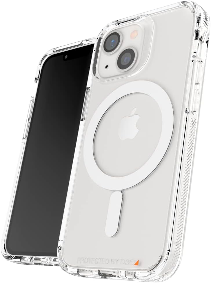 ZAGG Gear 4 Crystal Palace Snap D30 Protective Case for iPhone 13 Mini, 5G, Slim, Shockproof, Wireless Charging, MagSafe, (Clear)