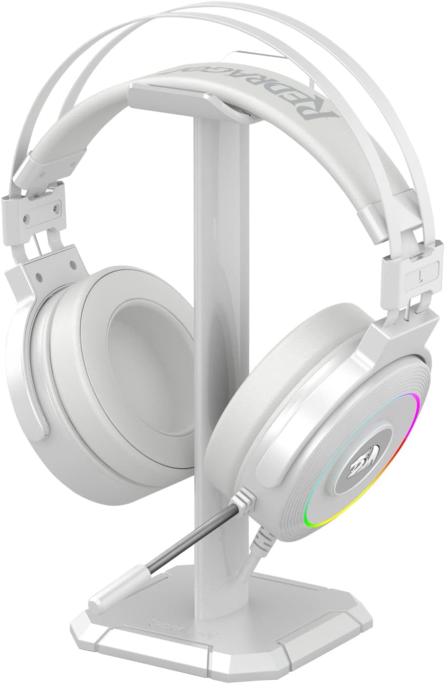 سماعة رأس Redragon H320W-RGB Lamia 2 USB RGB للألعاب مع حامل - أبيض
