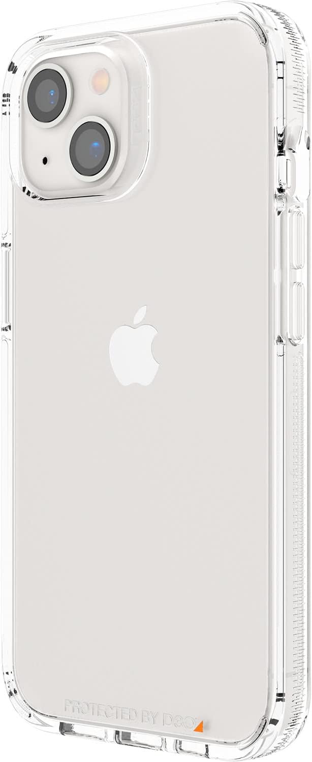 جراب Gear4 ZAGG Crystal Palace الشفاف مع حماية متقدمة من الصدمات [معتمد من D3O]، تصميم نحيف ومتين لهاتف Apple iPhone 13 - شفاف