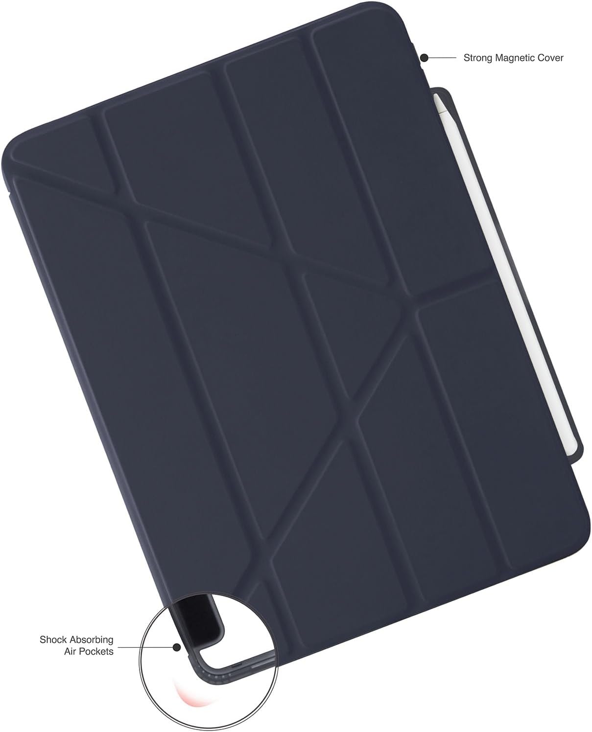 Pipetto iPad Pro 13 Origami No3Pencil Case Dk Blue