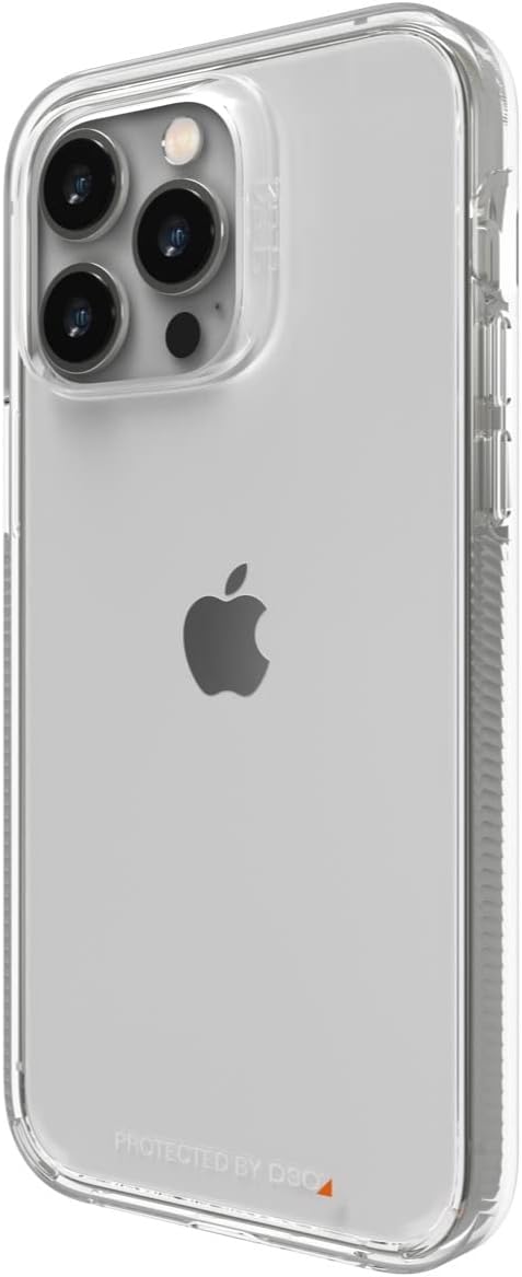 جراب Gear4 ZAGG Crystal Palace الشفاف لهاتف iPhone 14 Pro Max (13 قدمًا/4 أمتار)، حماية من السقوط، لوحة خلفية من البولي كربونات، حماية من الحافة إلى الحافة D30، مضاد للاصفرار، شحن لاسلكي