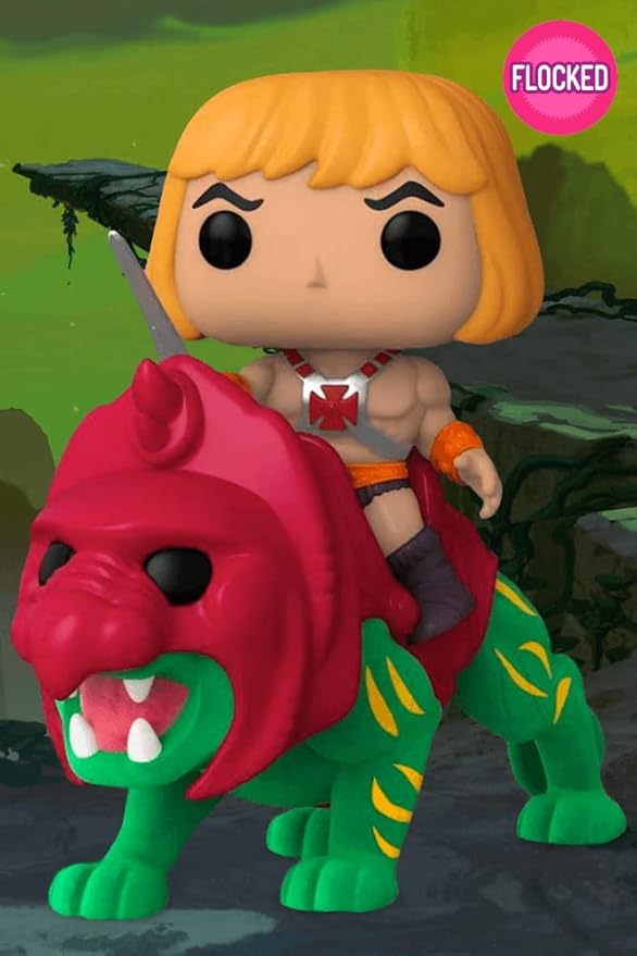 Pop! Rides Deluxe: Masters of the Universe – He-Man on Battle Cat (Flocked, TargetCon Exclusive)
