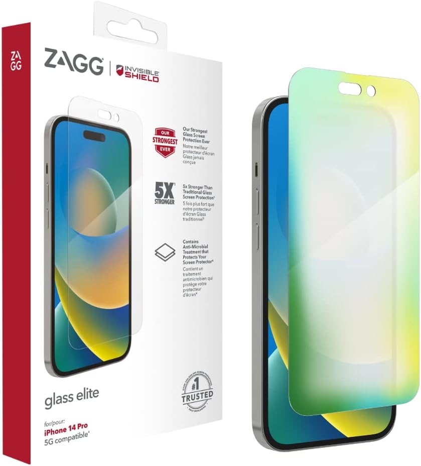 ZAGG InvisibleShield Glass Elite Screen Protector for Apple iPhone 14 Pro