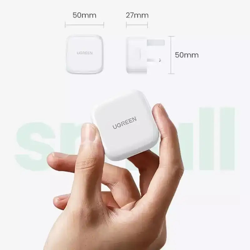 شاحن يو جرين USB Type C Power Delivery 3.0 السريع باللون الأبيض