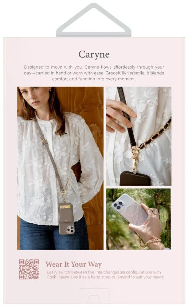 UNIQ Universal 3-in-1 phone lanyard Coehl Caryne with card wallet ebony (UNIQ-CARYNE3IN1-EBONY)