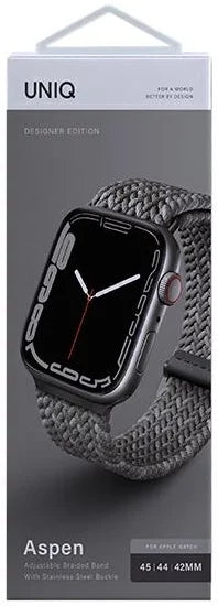 Strap UNIQ strap Aspen Apple Watch 44/42/45mm Braided DE pebble gray (UNIQ-45MM-ASPDEPGRY)