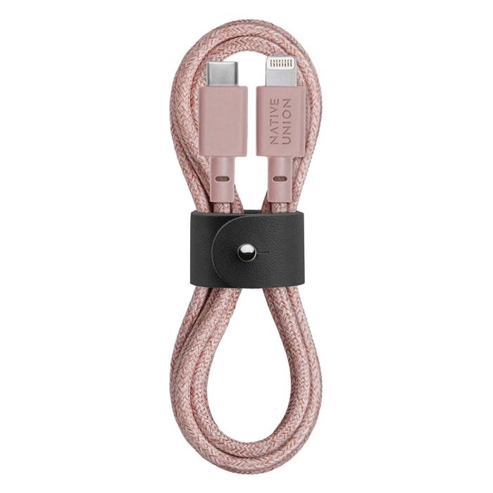 كابل Native Union Belt Cable CL Lightning بطول 1.2 متر، وردي