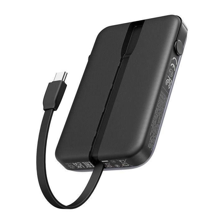 بنك طاقة يو جرين 10,000 مللي أمبير/ساعة مع روبوت شحن سريع 30 وات مع منفذ USB-C مدمج، رمادي