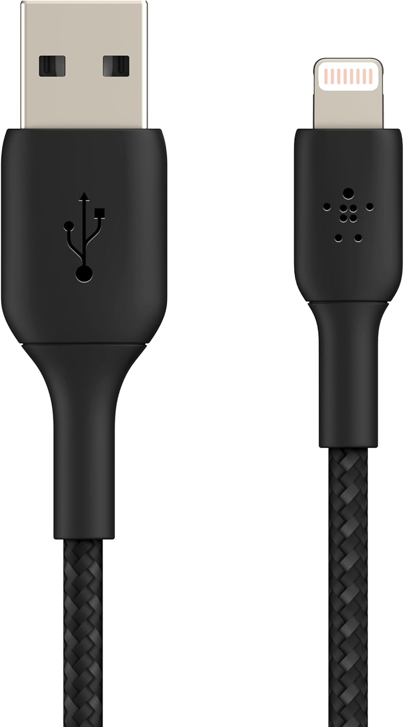 Belkin BoostCharge Braided Lightning to USB-A Cable 6.6' Black