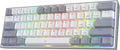 Redragon K617-RGB WG Fizz RGB Mechanical Gaming Keyboard – 61 Keys, Wired, Red Switches, White/Grey