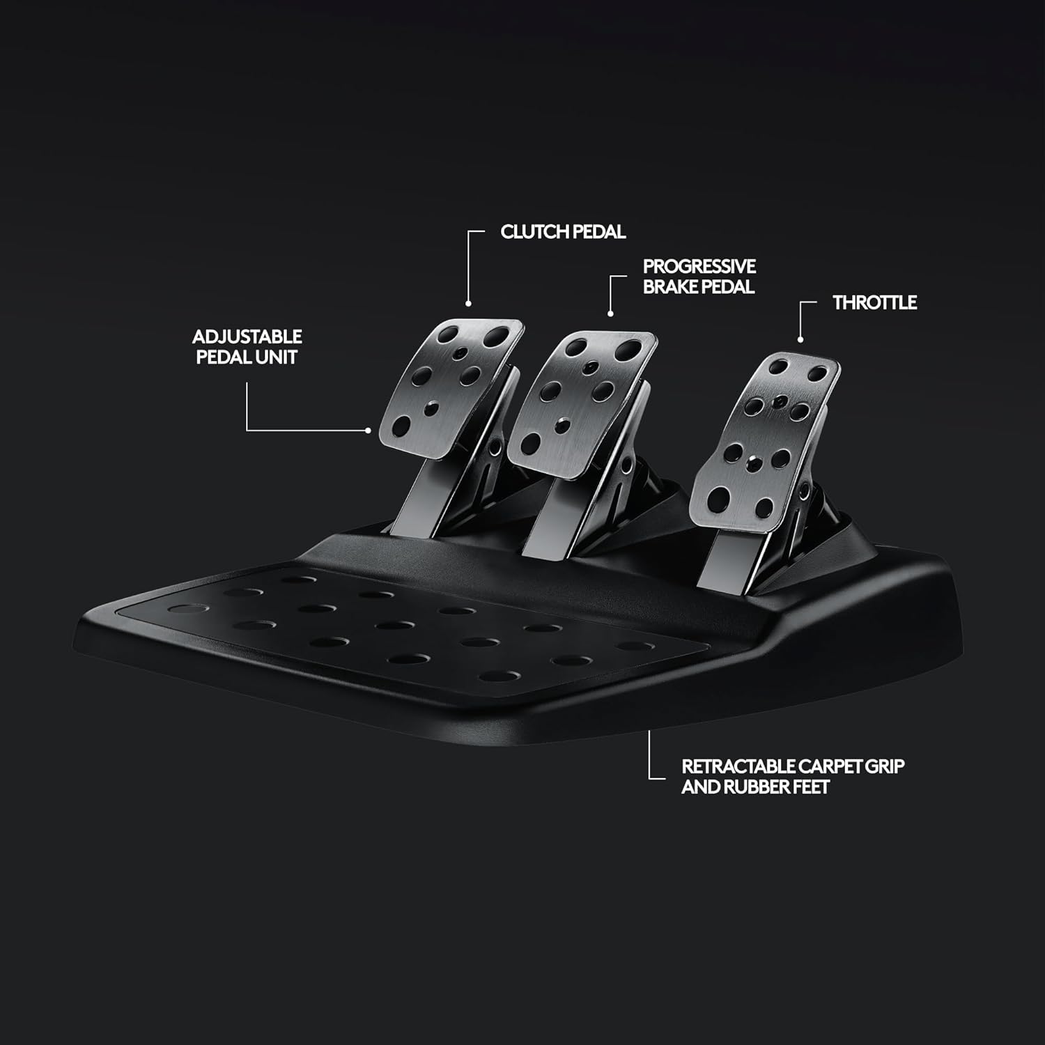 Logitech G92 Driving Force Racing Wheel and Floor Pedals, Real Force Feedback, Stainless Steel Paddle Shifters, Leather Steering Wheel Cover for Xbox Series X|S, Xbox One, PC, Mac - Black