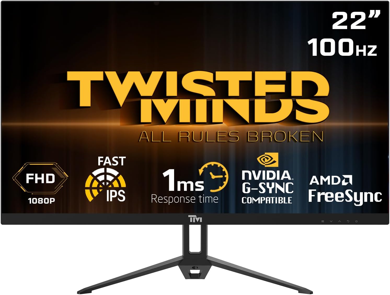 شاشة Twisted Minds FHD 100 هرتز IPS 22 بوصة 1 مللي ثانية