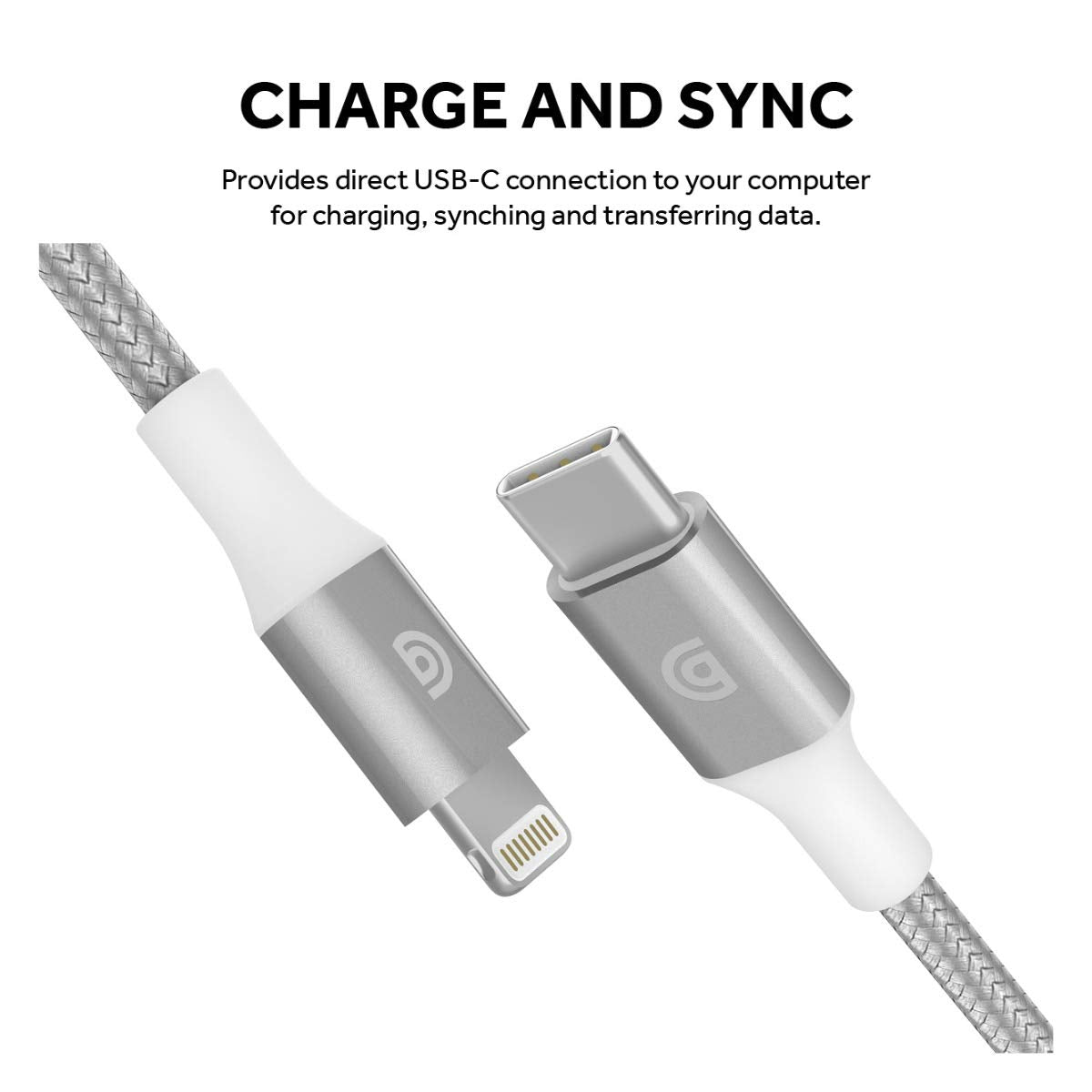 Griffin Premium USB-C to Lightning Cable - 3FT, Silver