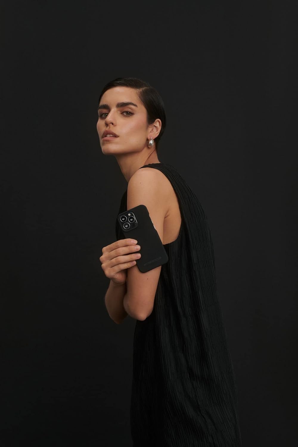 Ideal of Sweden Slim Case for iPhone 13 Pro, Supports Wireless Charging, Durable Matte Polycarbonate Phone Case with Anti-Slip (Coal Black)