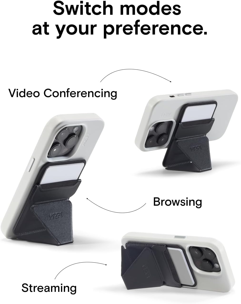 MOFT Snap-On iPhone Stand & Wallet (MOVAS) Black