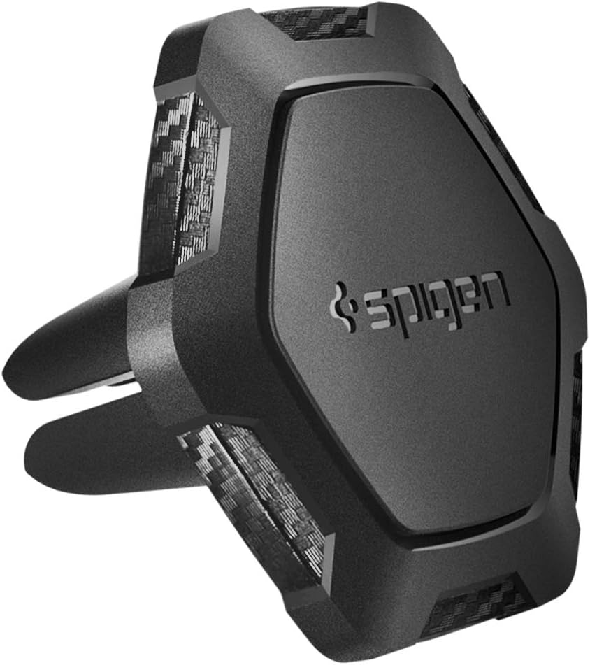 حامل هاتف سيارة Spigen Kuel QS11 رباعي مغناطيسي بفتحة تهوية السيارة QNMP متوافق مع معظم الهواتف الذكية - أسود