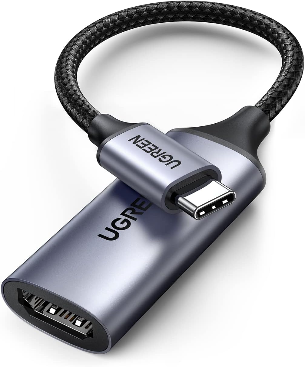 كابل محول USB C إلى HDMI من UGREEN بدقة 4K@60Hz، محول Thunderbolt 4/3 من الألومنيوم من النوع C باللون الرمادي