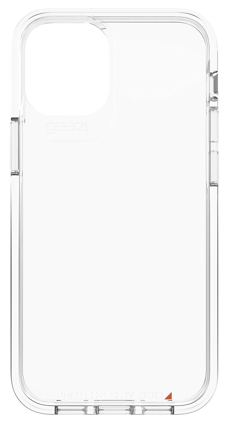 جراب ZAGG Gear4 Crystal Palace الشفاف مع حماية متقدمة من الصدمات [معتمد من D3O]، تصميم نحيف ومتين لهاتف iPhone 12 Mini - شفاف