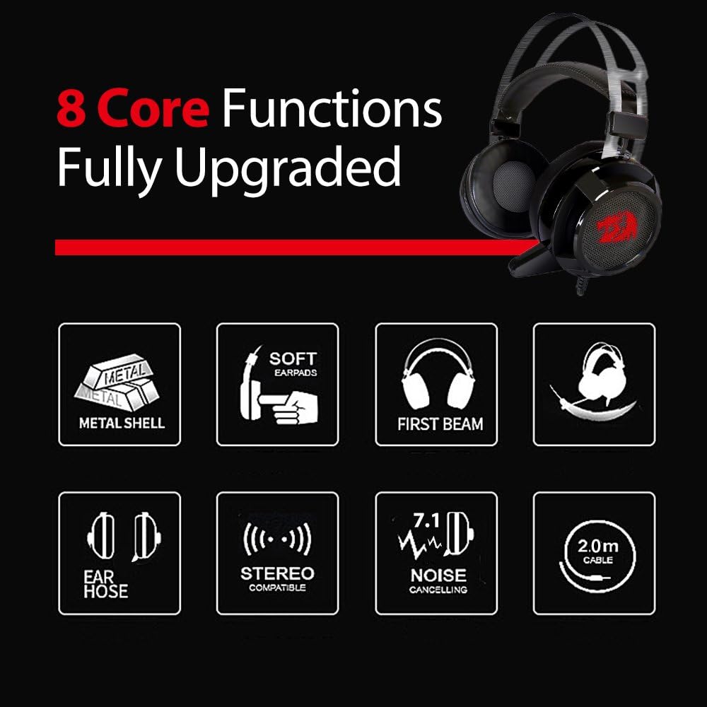 سماعة رأس Redragon H301 SIREN2 للألعاب ستيريو محيطية 7.1 قناة - اتصال USB
