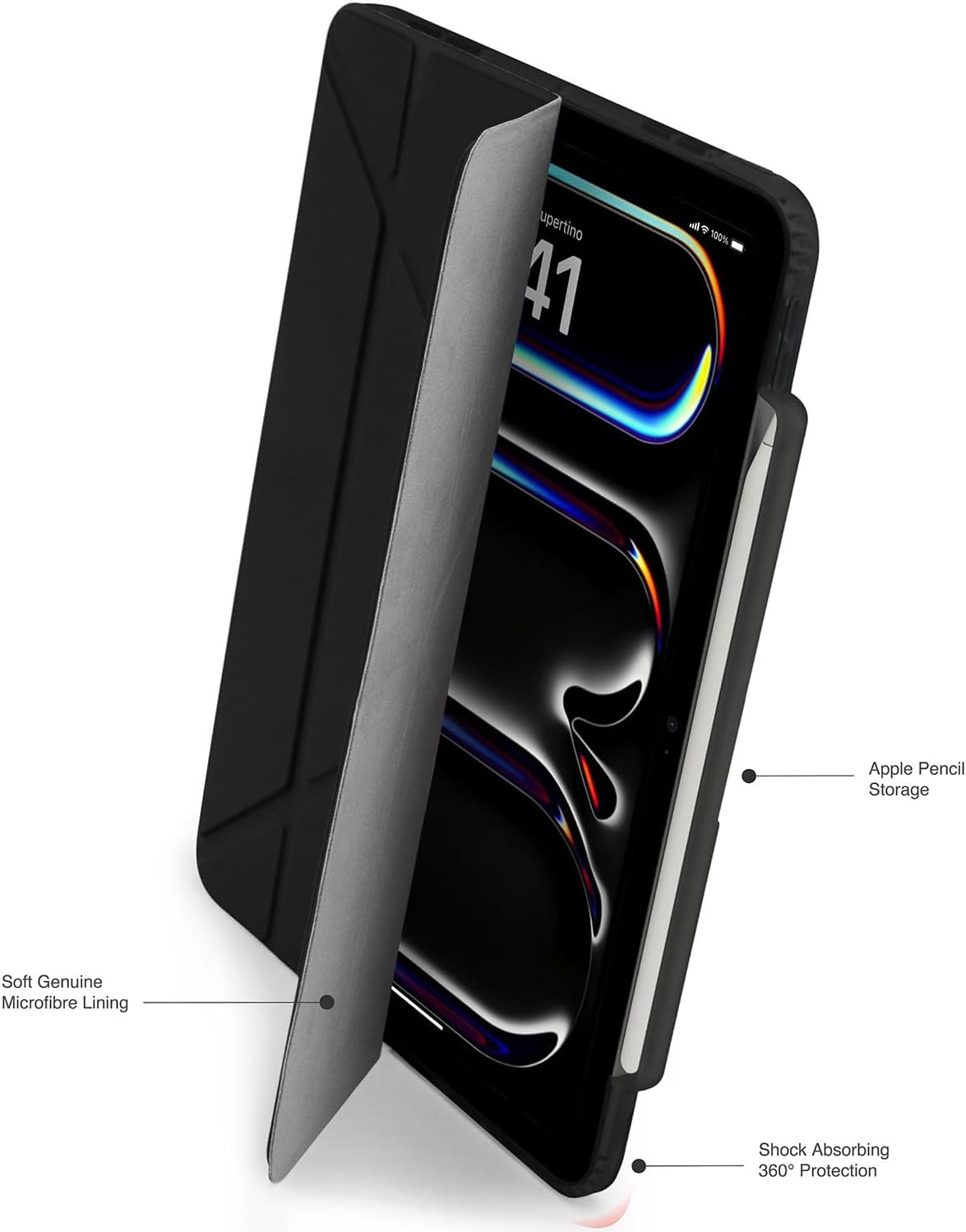 Pipetto iPad Pro13 Origami No3 Pencil Case Black