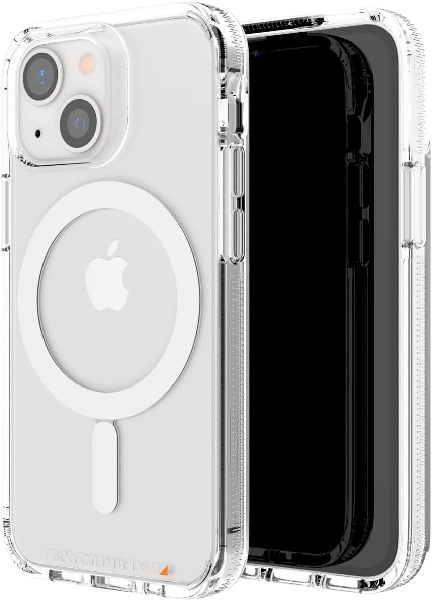 ZAGG Gear 4 Crystal Palace Snap D30 Protective Case for iPhone 13 Mini, 5G, Slim, Shockproof, Wireless Charging, MagSafe, (Clear)