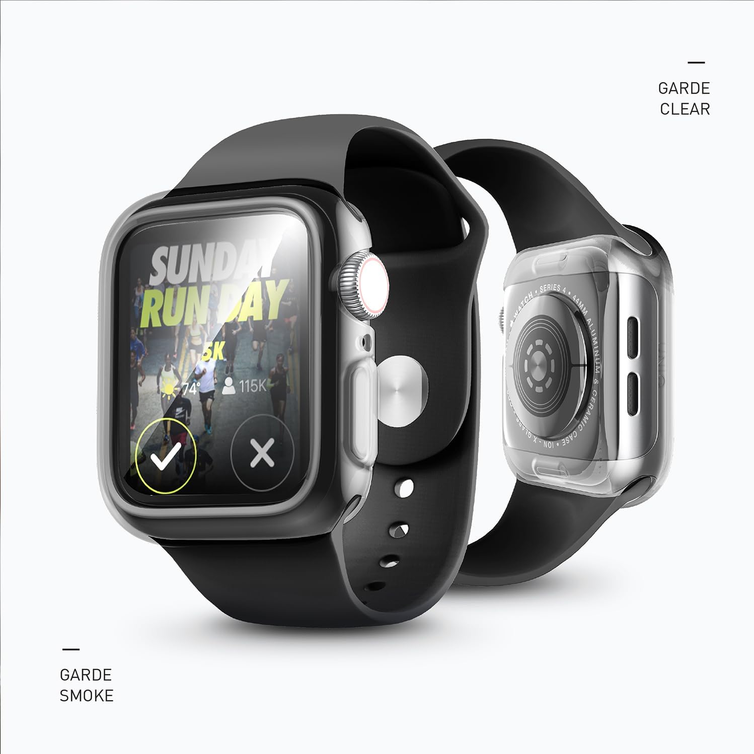 UNIQ Garde 45mm Hybrid Watch Case with Screen Protector - Tinted Grey