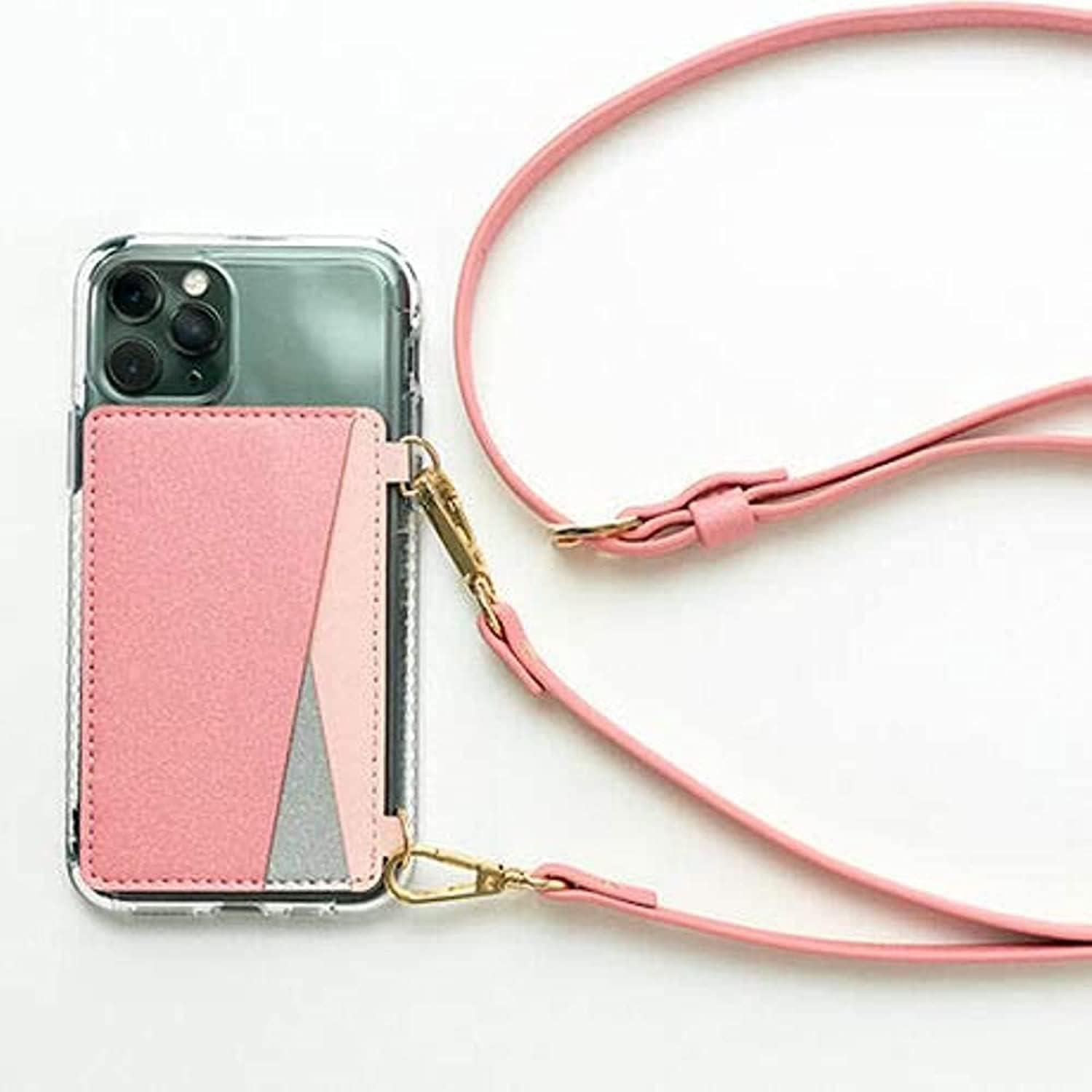 موكسيو - حزام محفظة للهاتف، محفظة لاصقة وحزام (وردي)