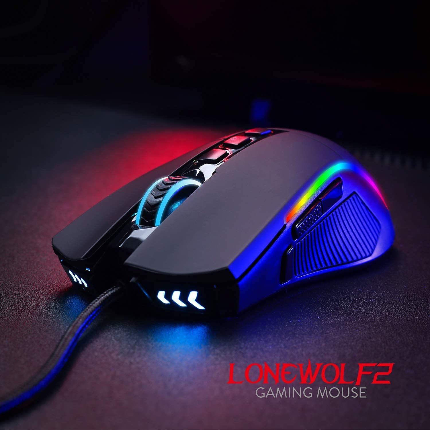 Redragon M721-PRO Lonewolf2 Wired RGB Gaming Mouse with 32,000 DPI and 10 Programmable Buttons