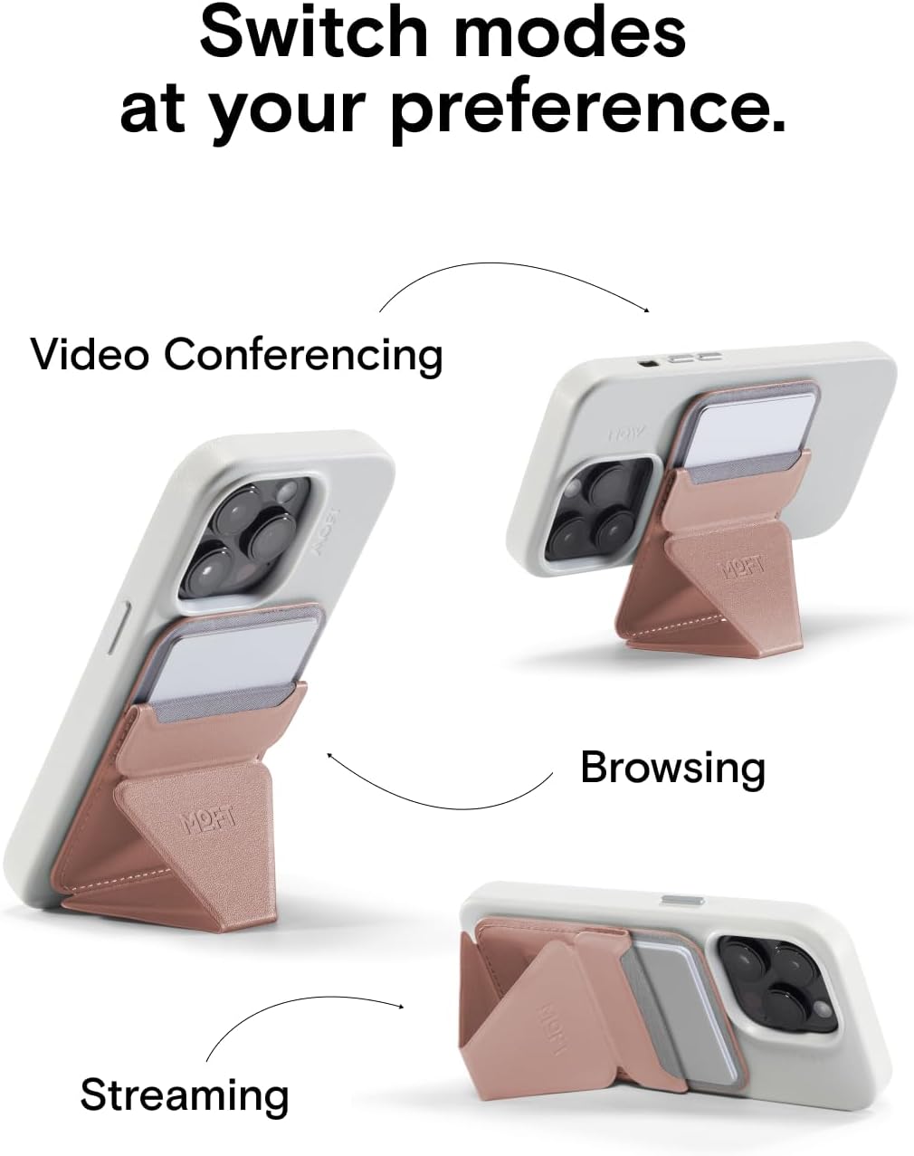 MOFT Snap-On iPhone Stand & Wallet Classic Nude