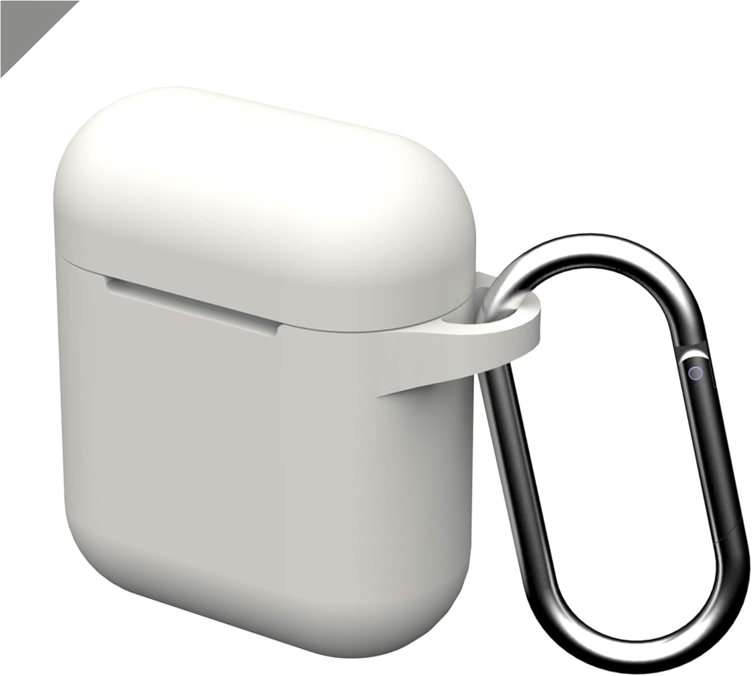 جراب GEAR4 Apollo Airpods خفيف الوزن من السيليكون لحماية كاملة لسماعات Airpods 1 و Airpods 2 مع مشبك مرفق - أبيض