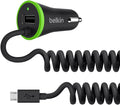 شاحن سيارة Belkin Boost-Up Micro USB بمنفذ USB أسود بقوة 17 وات و3.4 أمبير