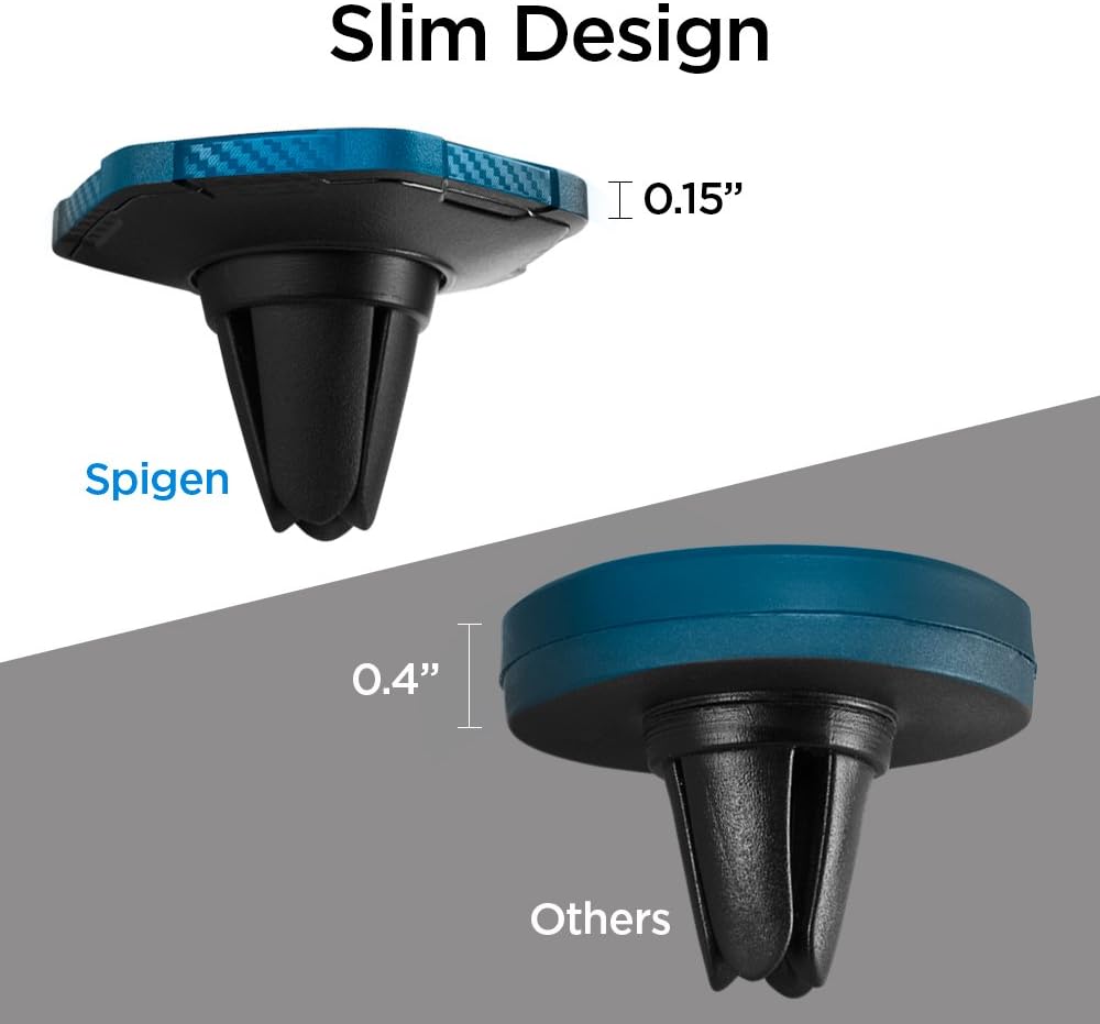 حامل هاتف سيارة Spigen Kuel QS11 رباعي مغناطيسي بفتحة تهوية السيارة QNMP متوافق مع معظم الهواتف الذكية - أسود