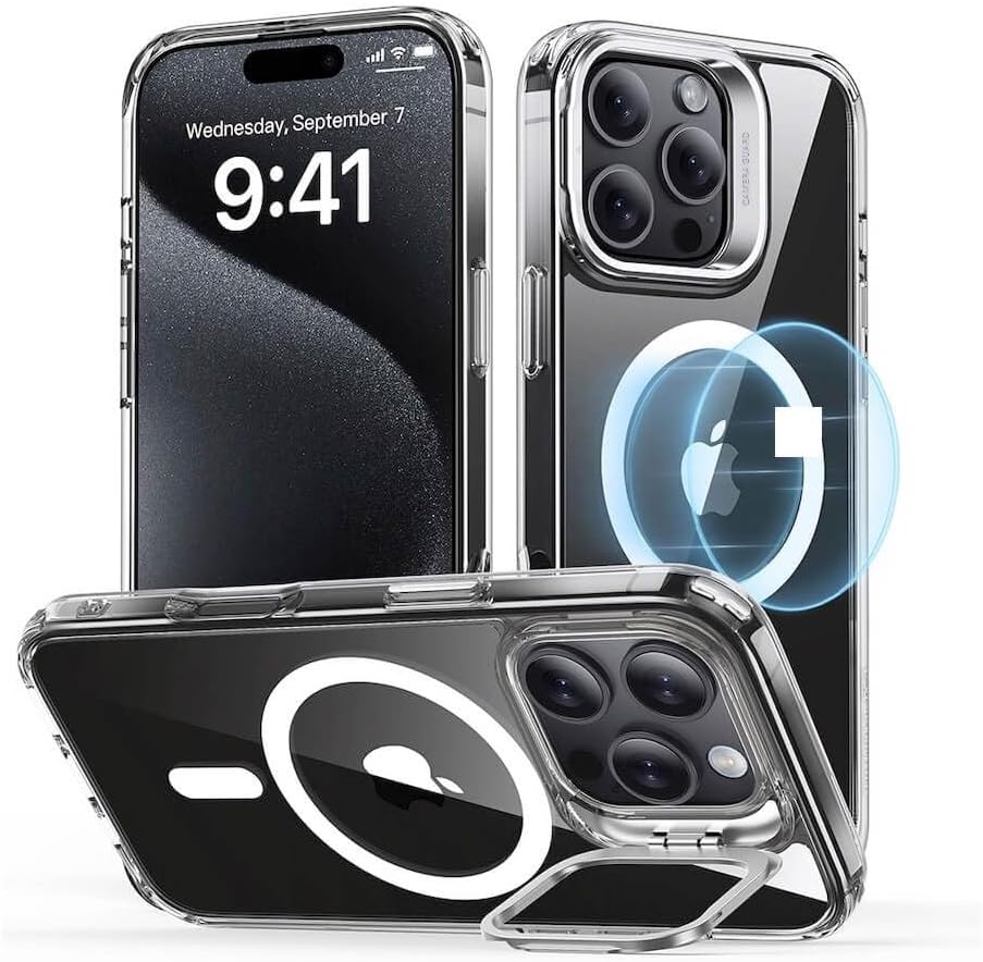 جراب ESR الكلاسيكي المزود بمسند هالو لوك ماج سيف لهاتف Apple iPhone 16 Pro شفاف
