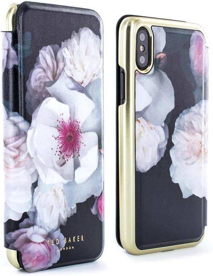 Ted Baker - Mirror Folio Case for iPhone X- NALIBISE - Chelsea Black